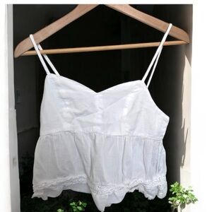 Aerie White Eyelet Peplum Cami – Prairie Romance | Size XS